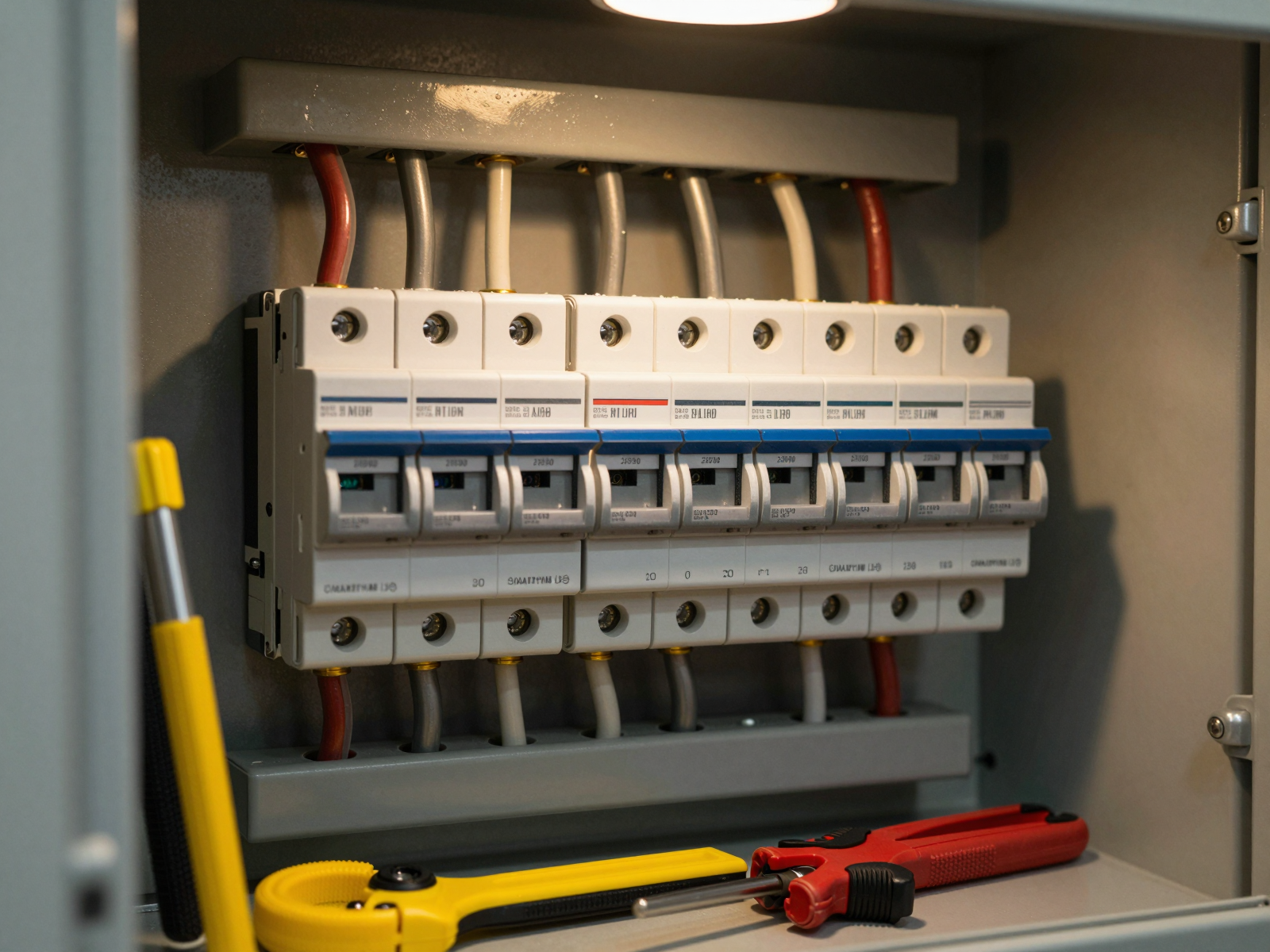 Electrical panel with neatly labeled breakers